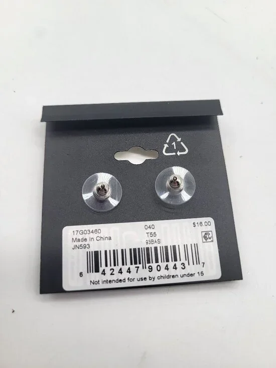 Napier Silver Tone Cross X Stud Earrings Minimal Classic - Picture 2 of 4